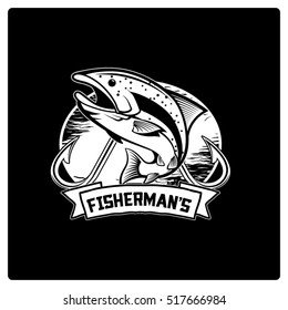 vector logo fisherman
