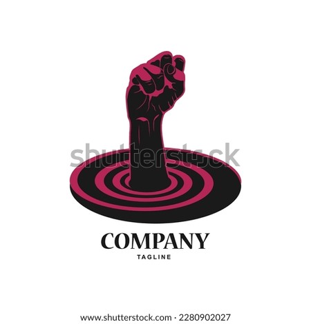vector logo with a fist at the center of it all