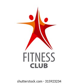 vector logo for fitness in the form of a red star