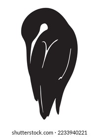 Vector logo of flaming with twisted neck. flimingo silhouette vector illustration