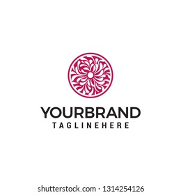 Vector logo of floral element. design of natural products, flower shop, cosmetics and ecology concepts, holistic medicine, health, raw food, spa, yoga Center.
