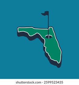 Vector logo of Florida State Golf Club, USA. Golf course state map