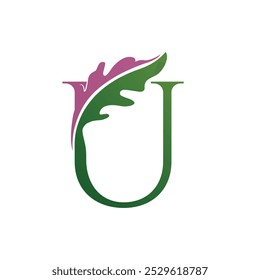 Logotipo de Vector Florista Letra U Exclusivo 