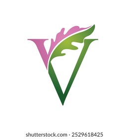 Logotipo de Vector Florista Letra V Exclusivo 
