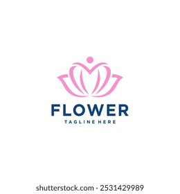 vector logo flower minimalist spa human. logo template