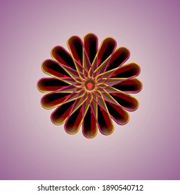 Flor con logotipo vectorial en Ilustración 3D,Logotipo de flor