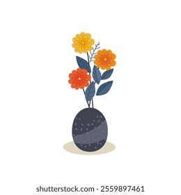 vector logo flower on a pot