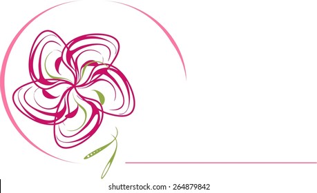 vector logo, flower vector, pink flower, for congratulations, for labels