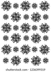 Vector logo flower rosette 
pattern. Vector fabulous decor carpet.