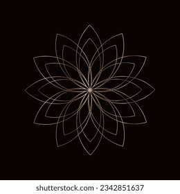 
Vector logo flower shape design template - abstract symbol in decorative Arabic style - emblem for luxury products, hotels, boutiques, jewelry, oriental cosmetics, restaurants, shops and stores.