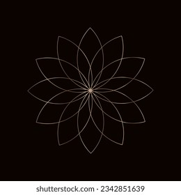 Plantilla de diseño de flor con logotipo vectorial - símbolo abstracto en estilo árabe decorativo - emblema para productos de lujo, hoteles, boutiques, joyería, cosméticos orientales, restaurantes, tiendas y tiendas.
