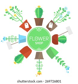 Vector logo of a Flower shop in a flat style 