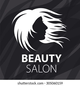 vector logo fluttering female hair