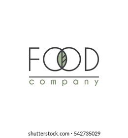 Vector Logo for Food Company, Organic Shop or Farm Market