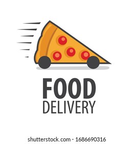 Vector logo of food delivery, courier delivery