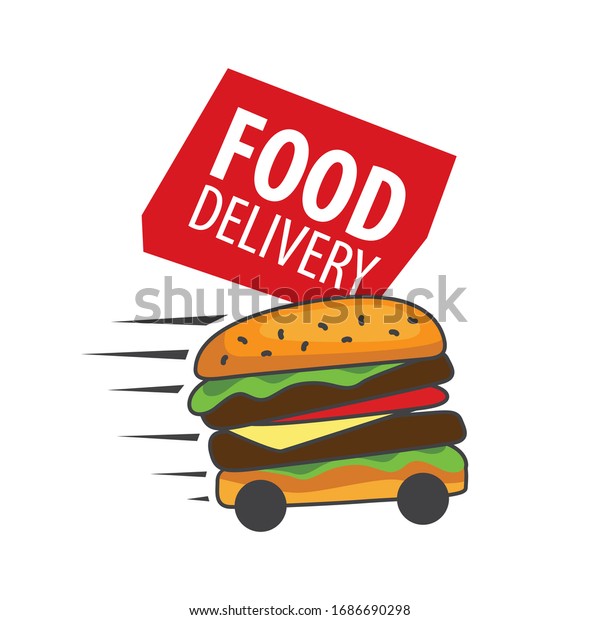 Vector logo of
food delivery, courier
delivery