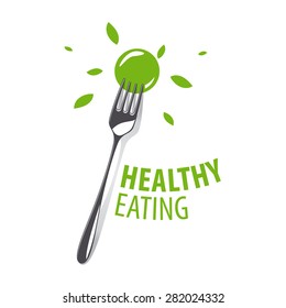 vector logo Fork for a healthy diet