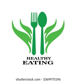 vector logo fork and knife for a healthy diet