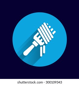 Vector logo fork with pasta hot symbol.
