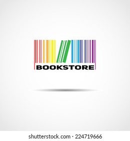 Vector Logo In The Form Of Colored Bar Code And Book