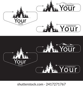 vector logo in the form of forest and mountains