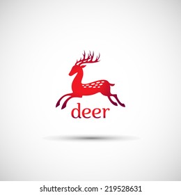 vector logo in the form of a leaping deer