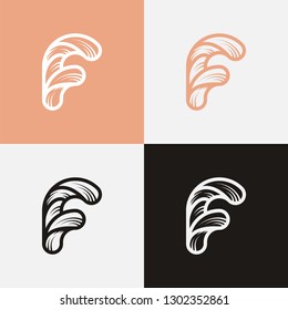 vector logo in the form of the letter F in different colors