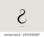 Vector logo in the form of the number "8" or the sign of infinity. Elegant minimalist logo. International Women's Day.