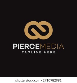 Logotipo del Vector en forma del número "8" o el signo del infinito. Logotipo minimalista elegante.