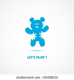 Vector Logo In The Form Of A Teddy Bear And Hand