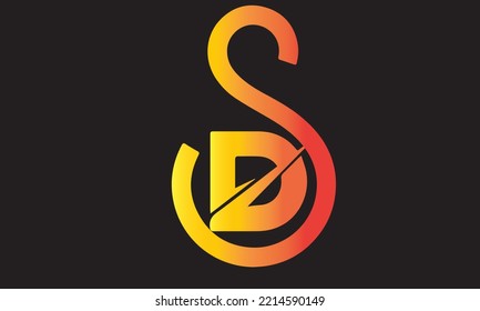 vector logo formed with letters s and d in orange color