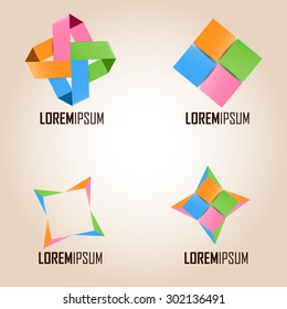 VECTOR LOGO: Four colored square logo design