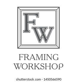 Vector logo framing workshop, frame