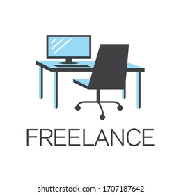 Vector logo for freelancing and remote work