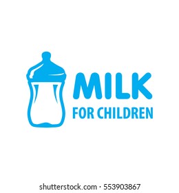 vector logo fresh milk, children