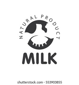 vector logo fresh milk, cow