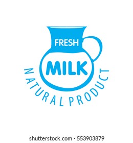 vector logo fresh milk, jug