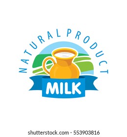 vector logo fresh milk, natural product