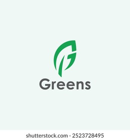 vector logo G green leaf. logo inspiration