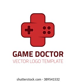 Vector logo game doctor. Assistance with template logo gamers , players. Vector icon repair game consoles , the consoles.