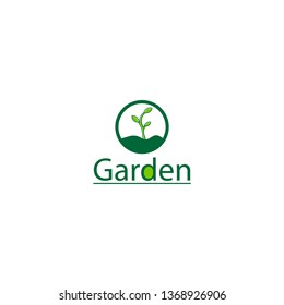 vector logo, garden. with plants inside the circle make. unique, attractive, modern, minimalist, simple
