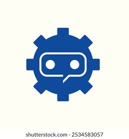 Vector logo with gear illustration with technology settings