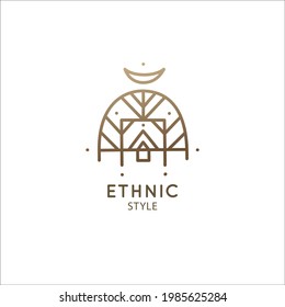 Vector logo of geometric elements template. Squire sacred symbol. Outline icon of abstract shapes