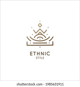 Vector logo of geometric elements template. Squire sacred symbol. Outline icon of abstract shapes