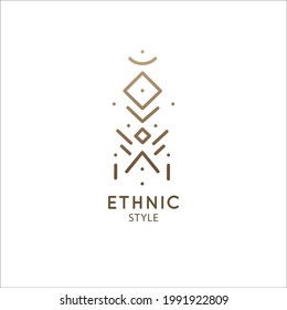 Vector logo of geometric elements template. Squire sacred symbol. Outline icon of abstract shapes