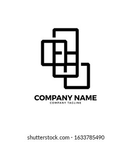 Vector logo geometry abstract company monoline style logo
