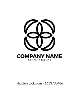 Vector logo geometry company monoline style logo