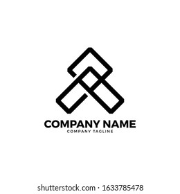 Vector logo geometry company monoline style logo