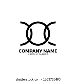 Vector logo geometry company monoline style logo