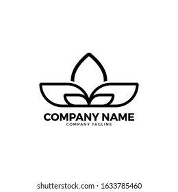 Vector logo geometry nature company monoline style logo